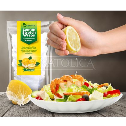 Qparts Lemon Stretch Wraps for Halves & Wedges, Elastic Mesh Covers to Catch Seeds, Food-Safe Reusable Lemon Squeezer Wraps for Drinks, Seafood & Kitchen Use (Multiple Pack Sizes)