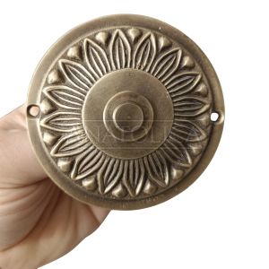 Anatolica Brass Wired Doorbell Button,Ornate Round Vintage Design, Hardwired Push Button for Traditional Door Chimes