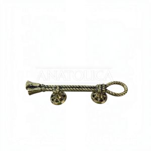 Anatolica Antique Brass Rope Door Pull Handle – Solid Brass Nautical Style Straight Bar Handle – Decorative Coastal Marine Entry Door Hardware