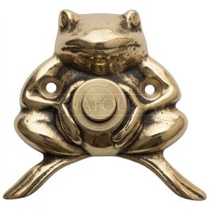 Anatolica Brass Frog Doorbell Button,Wired Wall-Mounted Door Bell Push,Antique Vintage Decorative Entry Door Hardware