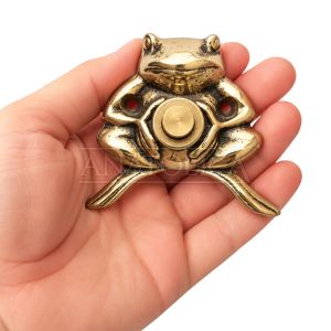 Anatolica Brass Frog Doorbell Button,Wired Wall-Mounted Door Bell Push,Antique Vintage Decorative Entry Door Hardware