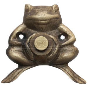 Anatolica Brass Frog Doorbell Button,Wired Wall-Mounted Door Bell Push,Antique Vintage Decorative Entry Door Hardware