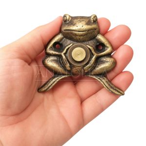 Anatolica Brass Frog Doorbell Button,Wired Wall-Mounted Door Bell Push,Antique Vintage Decorative Entry Door Hardware